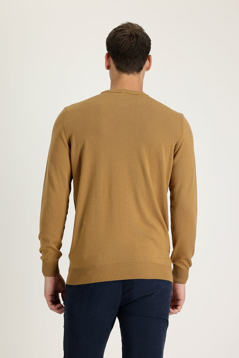 Camel Bisiklet Yaka Regular Fit Triko Kazak