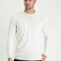 Off-white crew neck regular fit knitted sweater