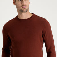 Tile-Colored Crew Neck Regular Fit Knitted Sweater