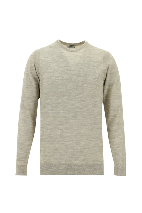 Stone Crew Neck Regular Fit Wool Knit Sweater