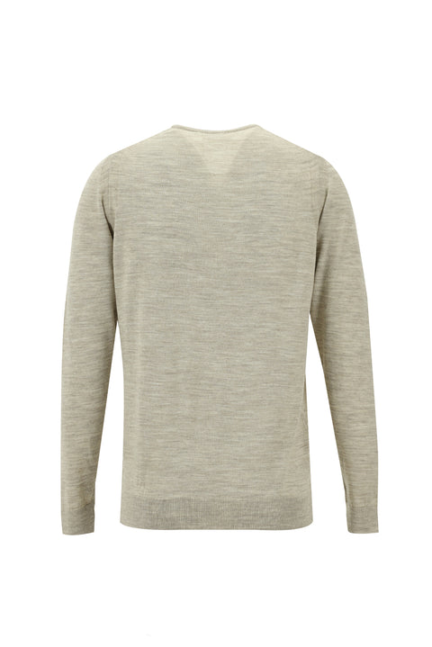 Stone Crew Neck Regular Fit Wool Knit Sweater