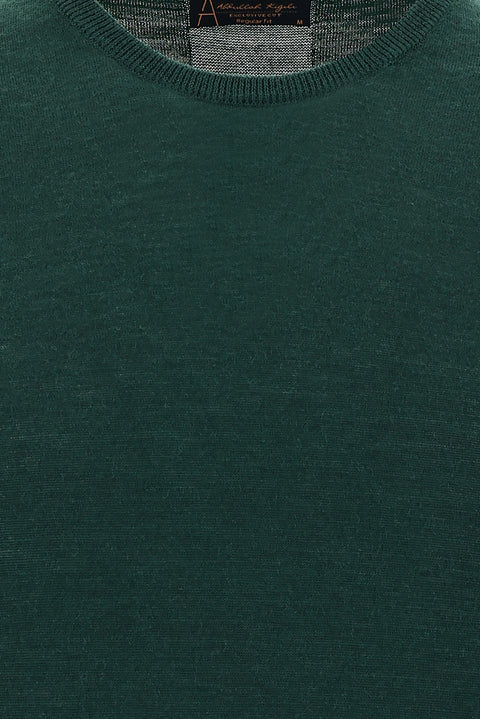 Navy Blue Crew Neck Regular Fit Wool Knit Sweater
