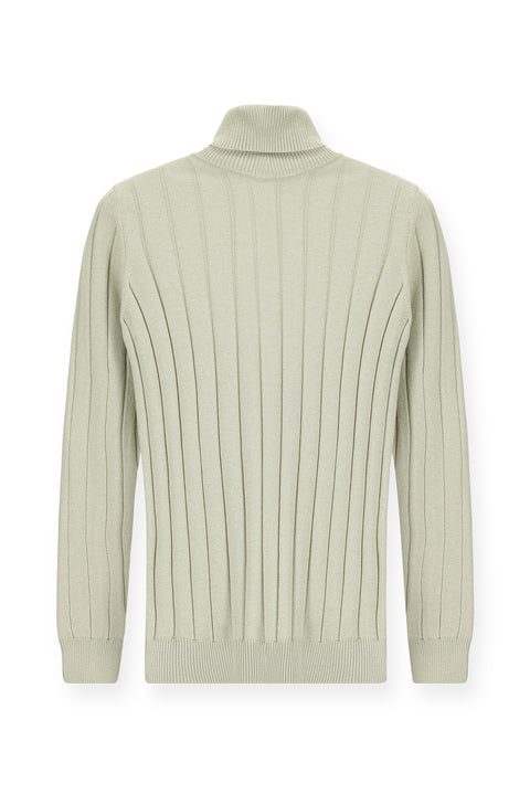 Stone Turtleneck Slim Fit Knit Sweater