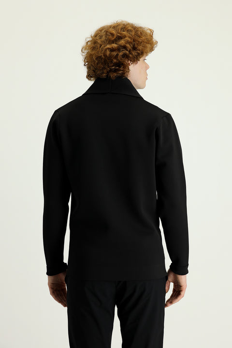 Black Slim Fit Narrow Cut Knit Cardigan