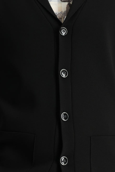 Black Slim Fit Narrow Cut Knit Cardigan