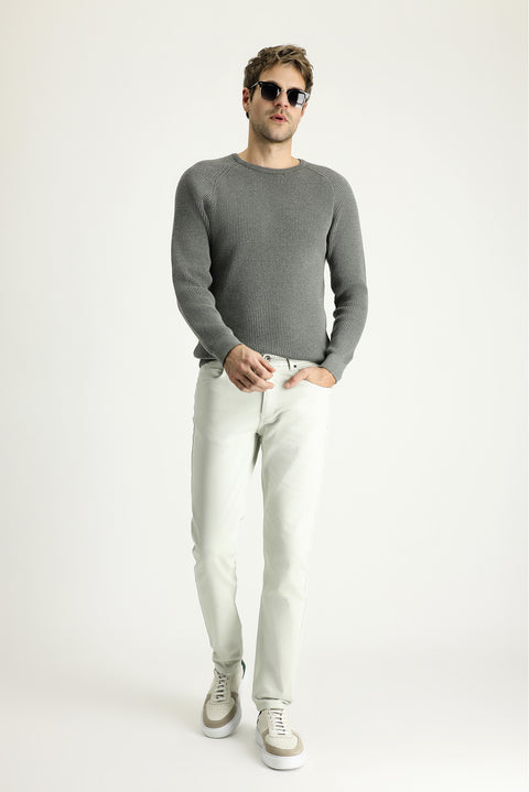 Stone Slim Fit Stretchy Canvas / Chino Trousers