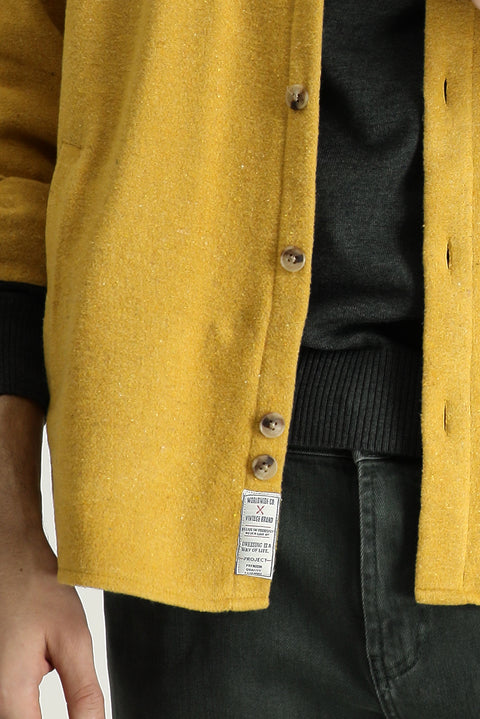 Mustard Yellow Long Sleeve Oversize Lumberjack Cotton Easy-Iron Shirt