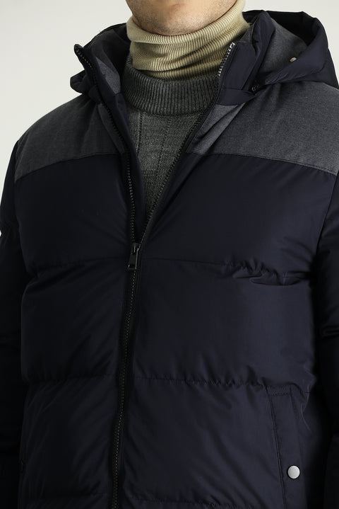 Dark Navy Slim Fit Hooded Sport Jacket