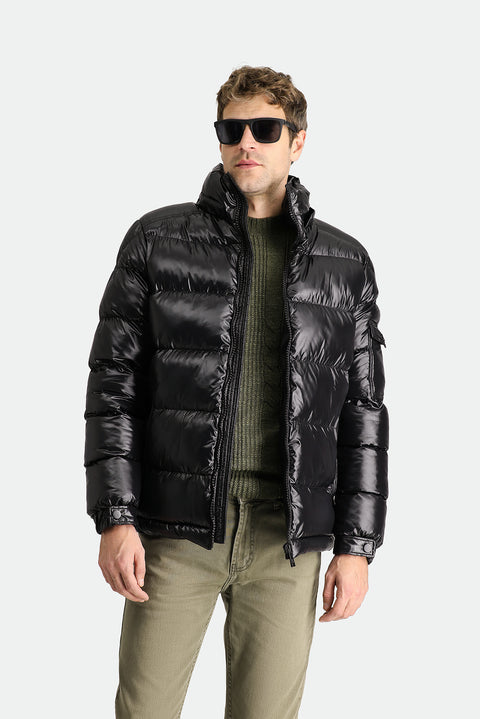 Black Hooded Padded Sports Jacket