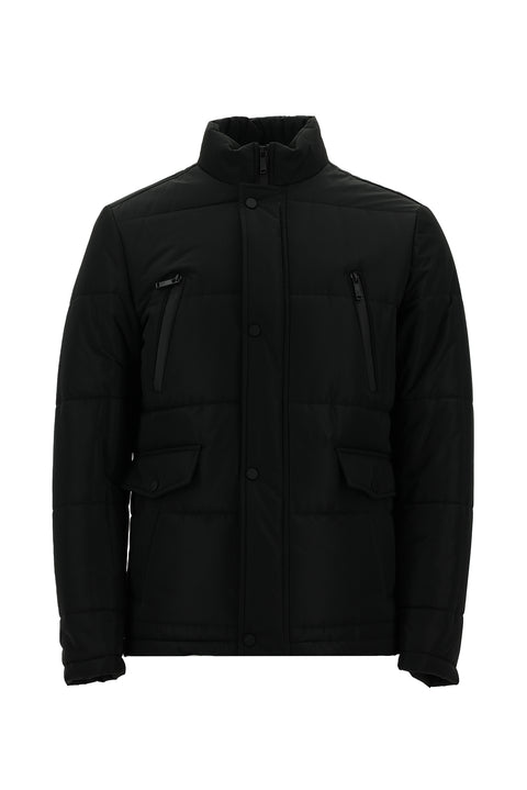 Black Stand-Up Collar Sport Coat