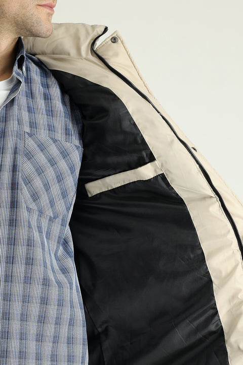 Stone Hooded Puffy Sports Jacket