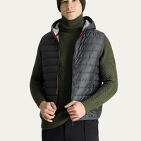 Dark Gray Hooded Quilted Sports Vest