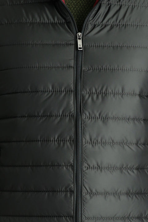 Dark Gray Hooded Quilted Sports Vest