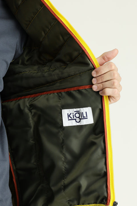 Yellow Hooded Quilted Sports Vest
