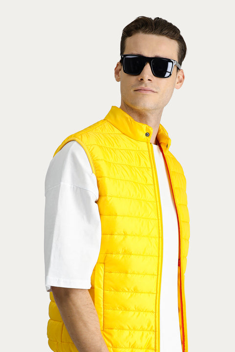 Yellow Quilted Padded Sports Vest