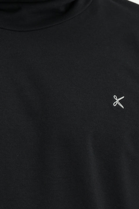 Black Turtleneck Slim Fit Cotton Sweatshirt