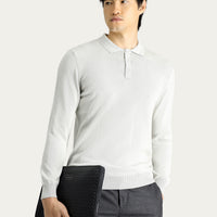 Stone Collar Regular Fit Cotton Knit Sweater