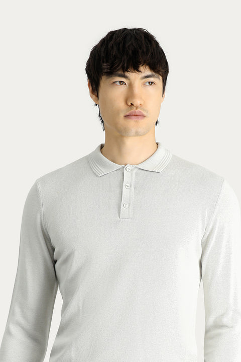 Stone Collar Regular Fit Cotton Knit Sweater