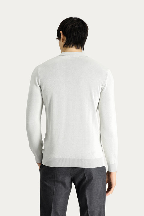 Stone Collar Regular Fit Cotton Knit Sweater