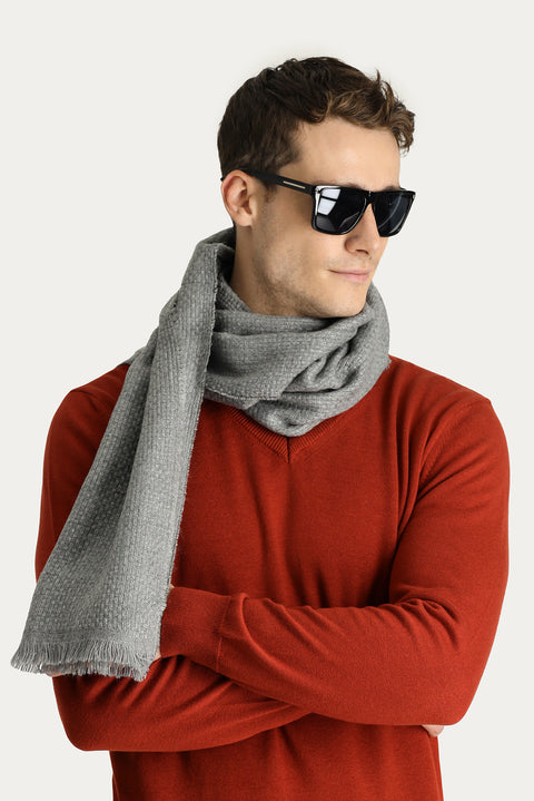 Tile-colored V-neck Regular Fit Cotton Knit Sweater