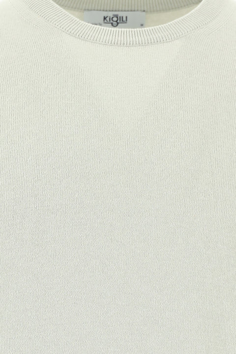 Stone Crew Neck Regular Fit Cotton Knit Sweater