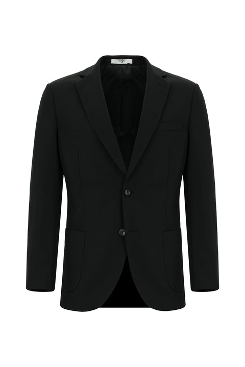 Black 6 Drop Regular Fit Classic Lycra Knit Jacket