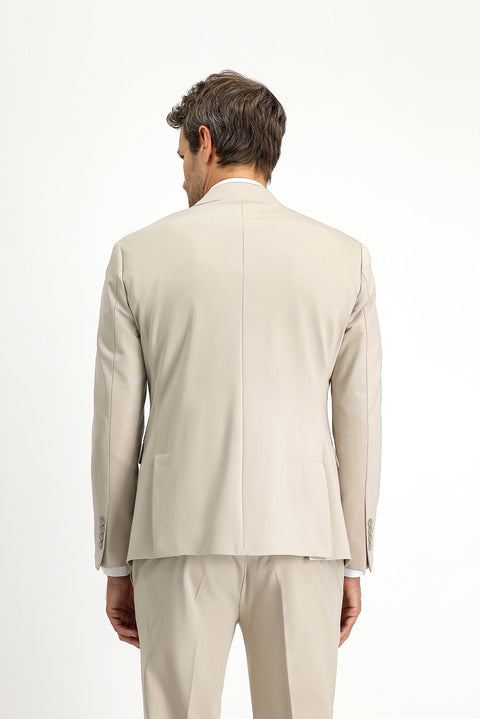 Light Beige Techno-Line 7 Drop Slim Fit Stretch Sport Knit Jacket