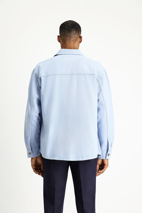 Blue Long Sleeve Regular Fit Cotton Denim Shirt