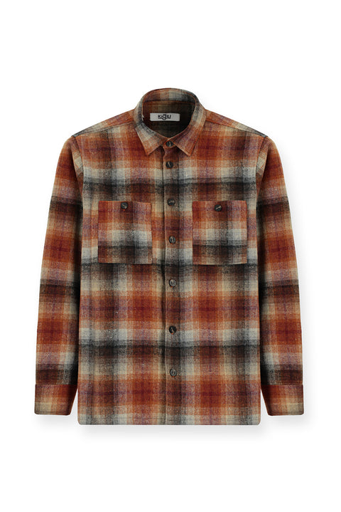 Tile Long Sleeve Oversize Lumberjack Plaid Cotton Shirt