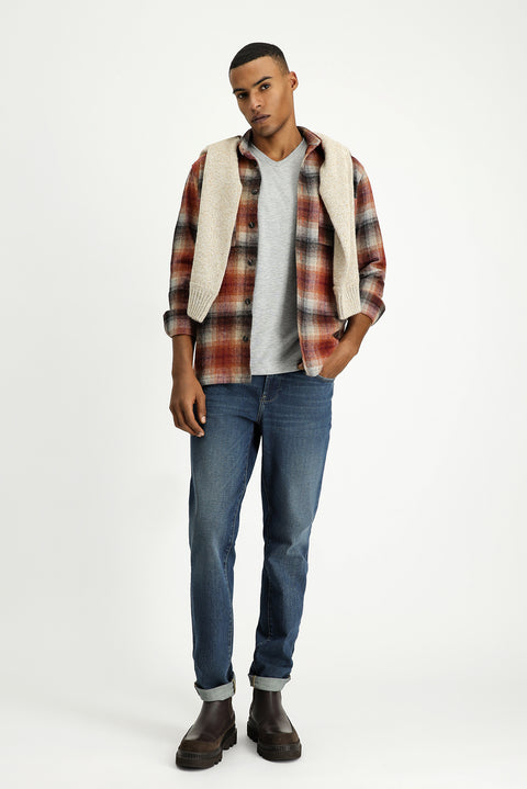 Tile Long Sleeve Oversize Lumberjack Plaid Cotton Shirt