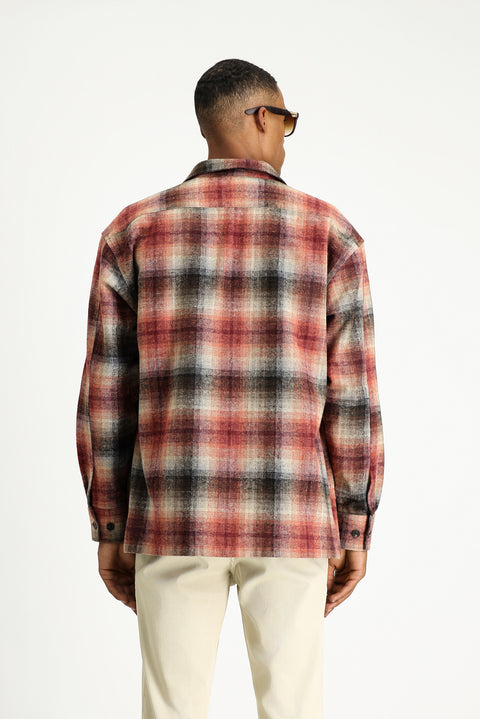 Tile Long Sleeve Oversize Lumberjack Plaid Cotton Shirt