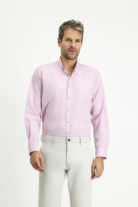 Dusty Pink Long Sleeve Regular Fit Sport Cotton Button-Down Oxford Shirt