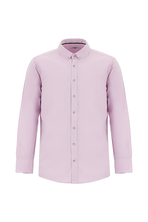 Dusty Pink Long Sleeve Regular Fit Sport Cotton Button-Down Oxford Shirt
