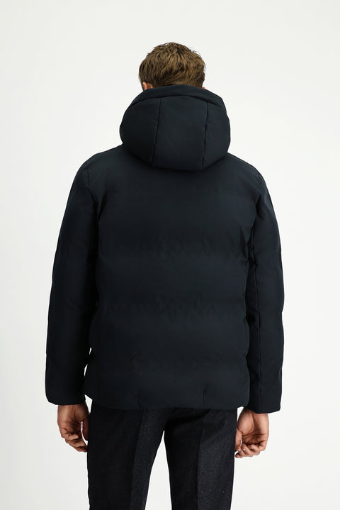 Black Hooded Padded Sports Jacket