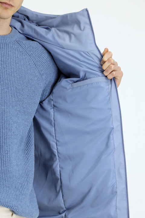 Aviator Blue Hooded Padded Sport Jacket