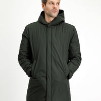 Medium Khaki Slim Fit Narrow Cut Hooded Sport Puffer Jacket