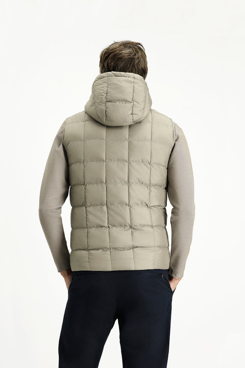 Medium Mink Slim Fit Narrow Cut Hooded Sports Vest