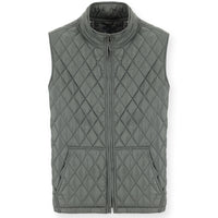Dark Anthracite Stand-Up Collar Quilted Sports Vest with Pockets and Zipper