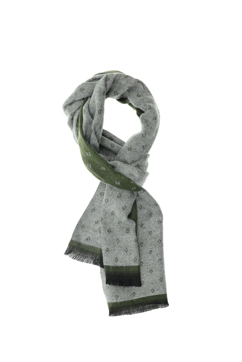 Forest Green Patterned Scarf