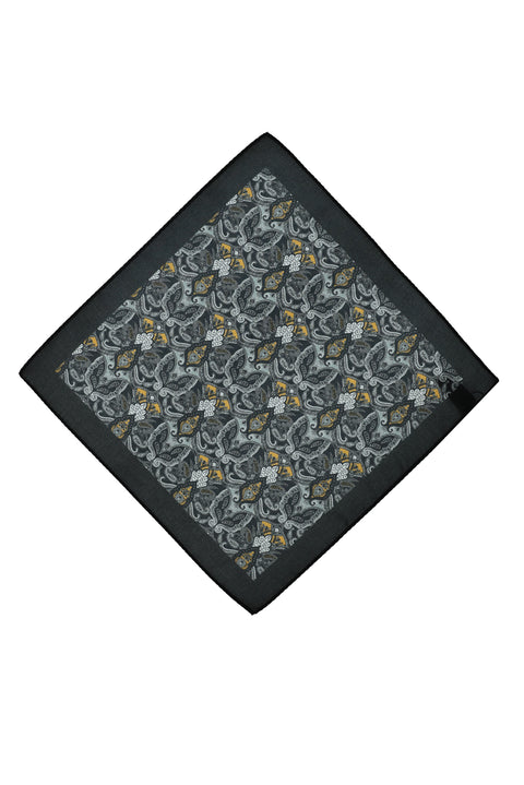 Black Patterned Handkerchief
