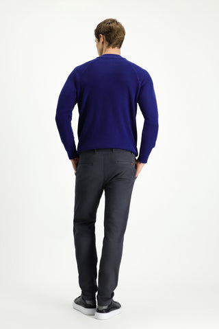 Orta Gri Relaxed Fit Rahat Kesim Likralı Kanvas / Chino Pantolon