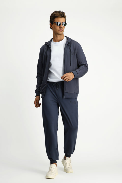 Koyu Füme Regular Fit Pamuklu Baskılı Sweatpant / Eşofman Altı