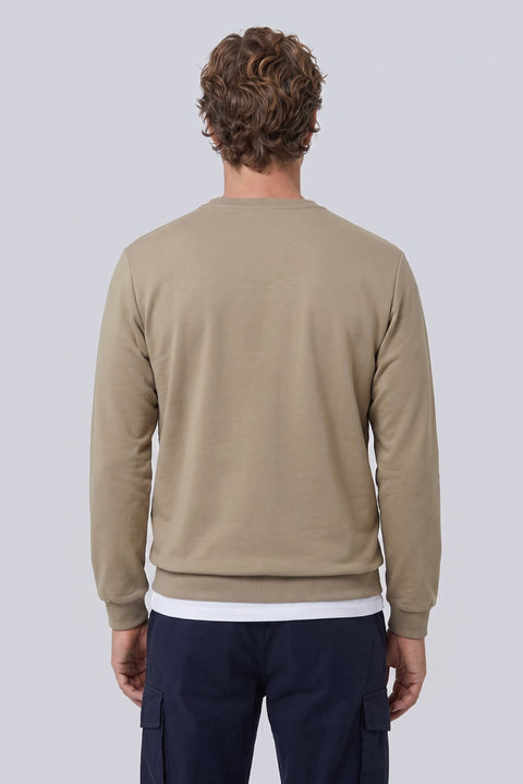 Orta Vizon Bisiklet Yaka Regular Fit Baskılı Pamuklu Sweatshirt