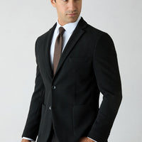 Siyah 7 Drop Super Slim Fit Eksra Dar Kesim Desenli Mono Yaka Spor Ceket