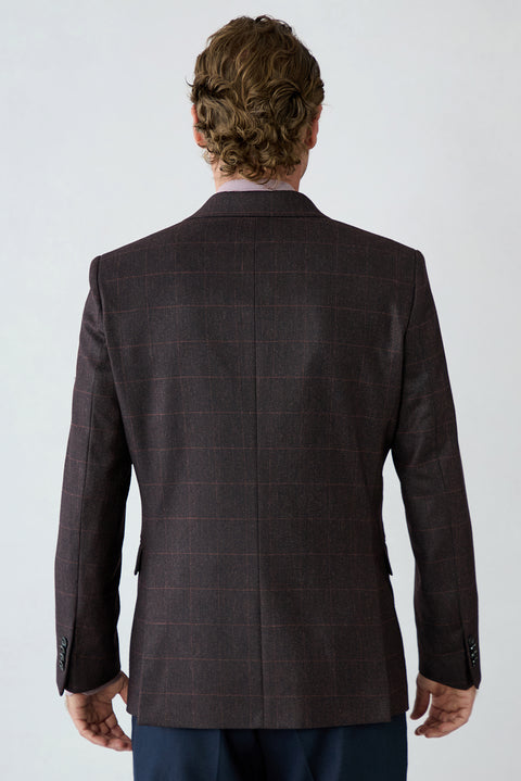 Dark Burgundy 6 Drop Regular Fit Notch Lapel Wool Classic Jacket