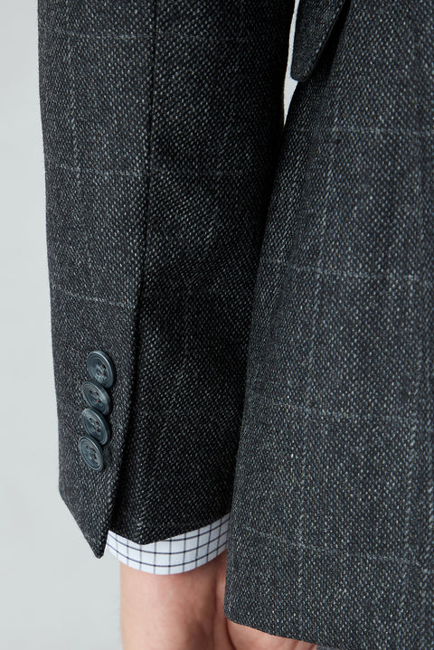 Dark Anthracite 6 Drop Regular Fit Notch Lapel Wool Classic Jacket