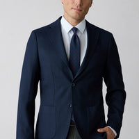Koyu Lacivert 7 Drop Slim Fit Mono Yaka Armürlü Klasik Blazer Ceket