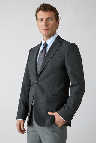 Açık Antrasit 6 Drop Regular Fit Standart Kesim Desenli Mono Yaka Blazer Ceket