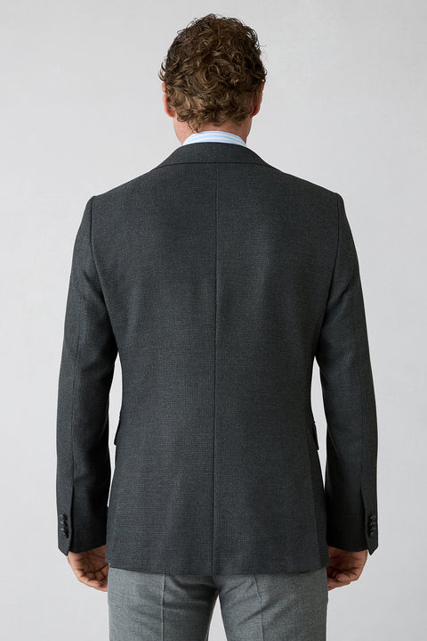 Açık Antrasit 6 Drop Regular Fit Standart Kesim Desenli Mono Yaka Blazer Ceket