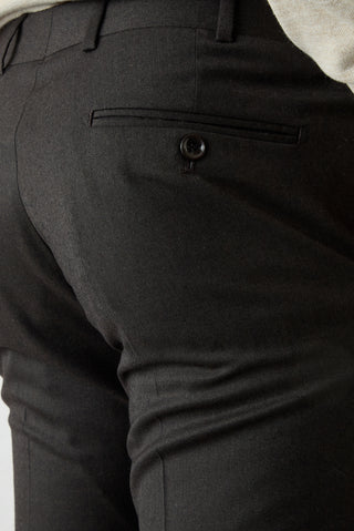Koyu Kahve 7 Drop Slım Fit Düz Yünlü Klasik Pantolon